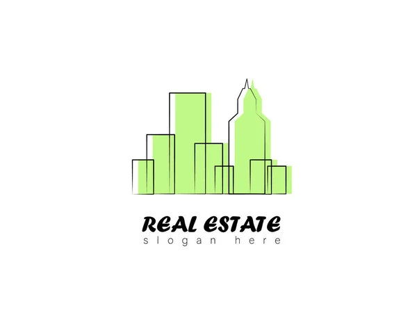 Real Estate Logo Witte Achtergrond Illustartion Ontwerp — Stockvector
