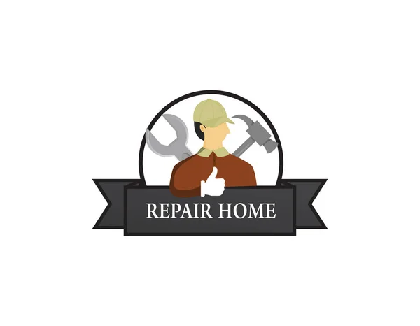 Serviços Reparação Logotipo Fundo Branco Design Ilusão —  Vetores de Stock