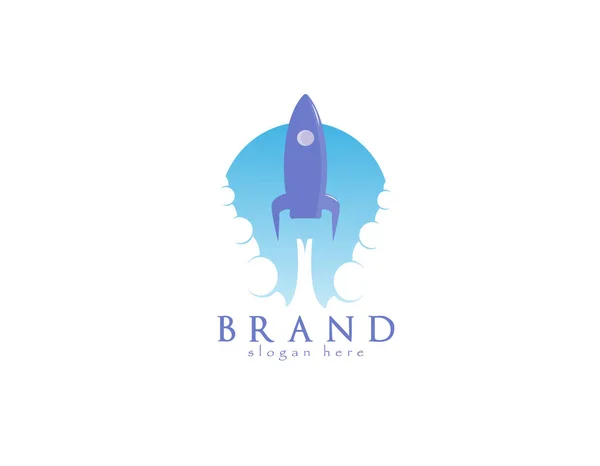 Cohete Logo Fondo Blanco Diseño Ilustración — Vector de stock