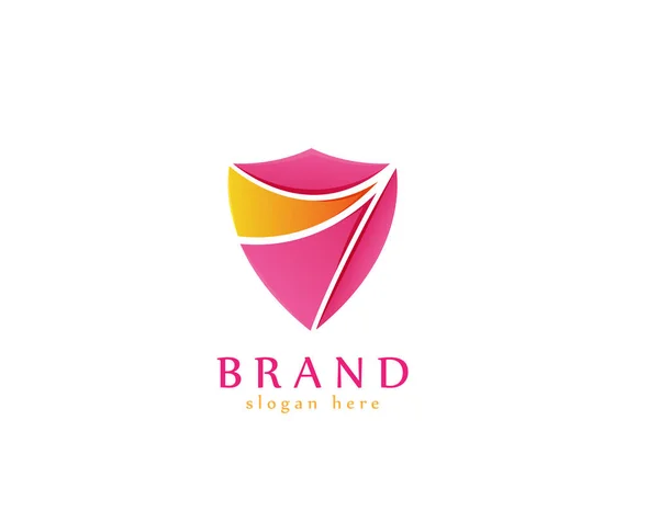 Logo Escudo Fondo Blanco Diseño Ilustración — Vector de stock