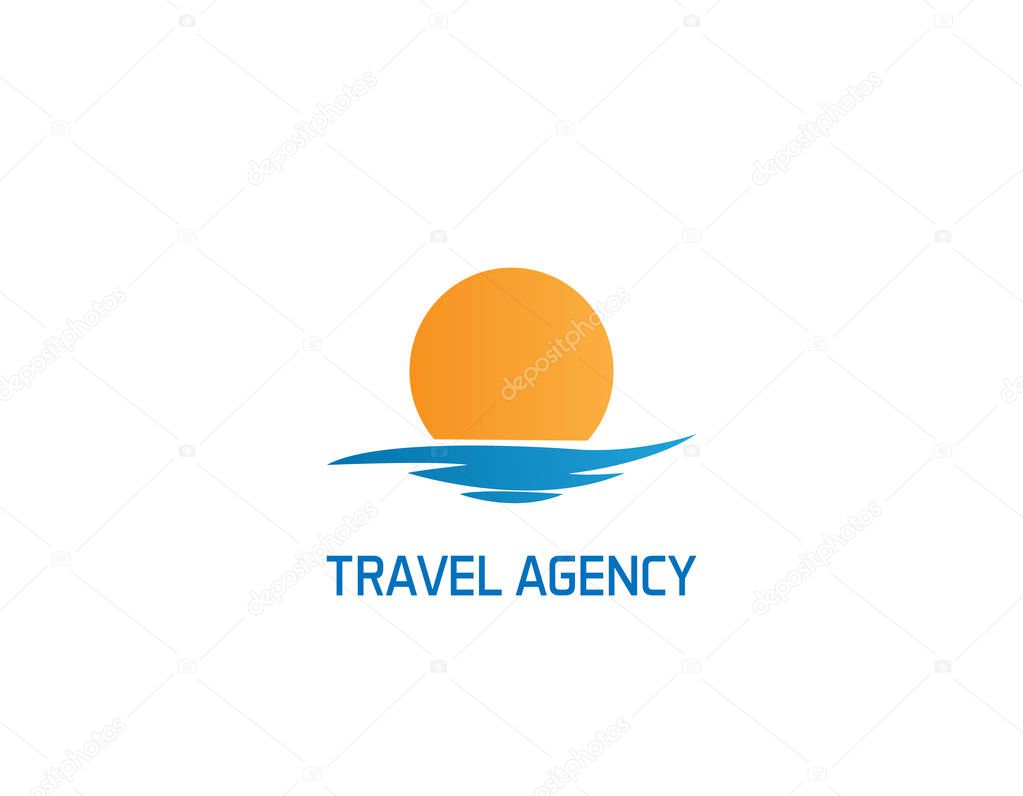 Travel agency logo- white background illustartion design