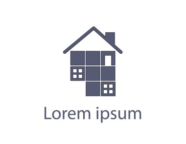 Mimari yapboz ev logosu - beyaz arkaplan çizimi tasarımı