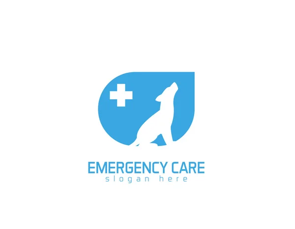 Logotipo Cuidados Emergência Fundo Branco Design Ilusão — Vetor de Stock