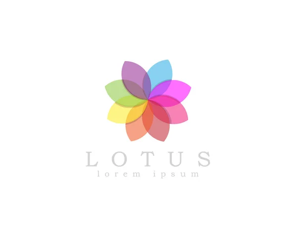 Lotus Cores Logotipo Branco Fundo Ilusão Design — Vetor de Stock