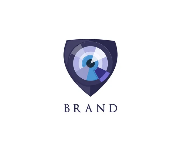 Güvenlik izleme logosu - beyaz arkaplan çizimi tasarımı