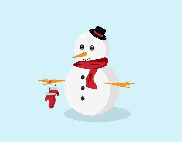 Snowman Vetor Ilustração Fundo Branco Ilusão Design — Vetor de Stock