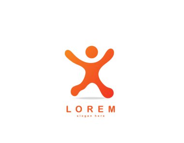 Mutlu karakter logosu - beyaz arkaplan çizimi tasarımı