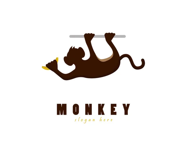 Monkey Illustration Logo Design White Background Illustartion Design — Stock Vector