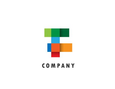 F harfi geometrik Logo