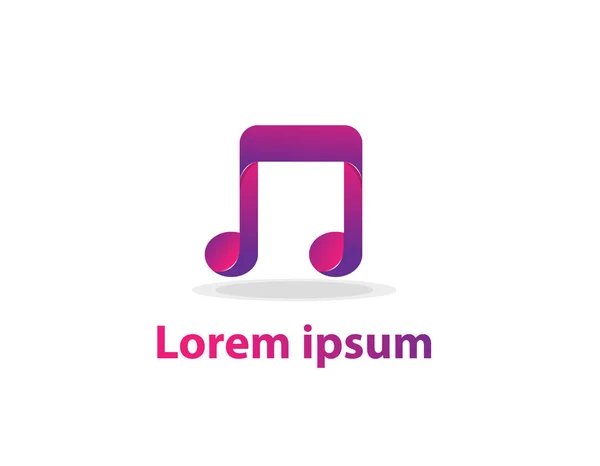 Not müzik logosu şablon tasarımı