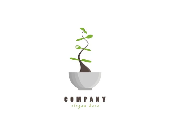 Logotipo Cocina Saludable Fondo Blanco Diseño Ilustración — Vector de stock