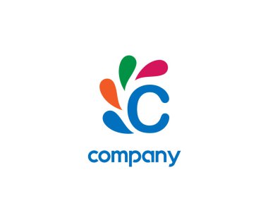 C harfi logosu - beyaz arkaplan çizimi tasarımı