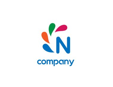 N harfi logosu - beyaz arkaplan çizimi tasarımı