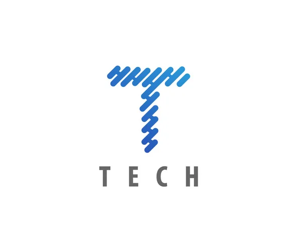 Teknoloji Mektubu T Simgesi Logo Tasarım Elemanı