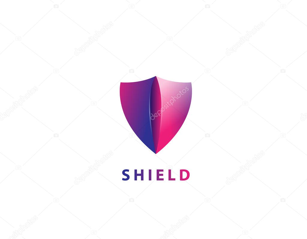 Vector protected, security, shield illustration.
