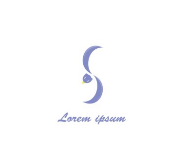 Kuş logosu tasarımı - beyaz arkaplan çizimi tasarımı