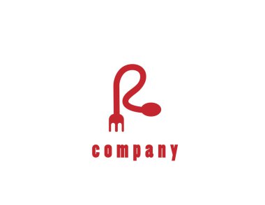 Mutfak araçları R logosu - beyaz arkaplan çizimi tasarımı