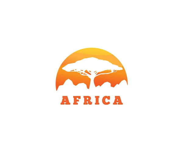 Afrika Logo Witte Achtergrond Illustartion Ontwerp — Stockvector