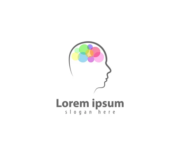 Beyin, yaratıcı akıl, öğrenme ve tasarım ikonları. Erkek baş logosu