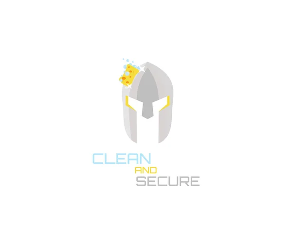 Clean and Secure logo - Wash concept- white background illustartion design