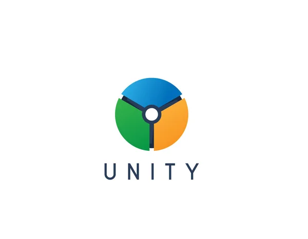 Unity Forme Connectant Cercle Logo Design — Image vectorielle