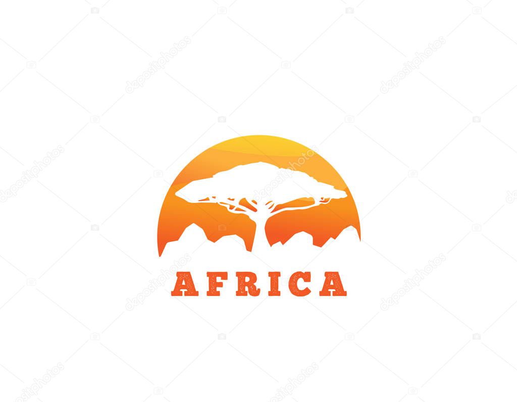 Africa logo- white background illustartion design