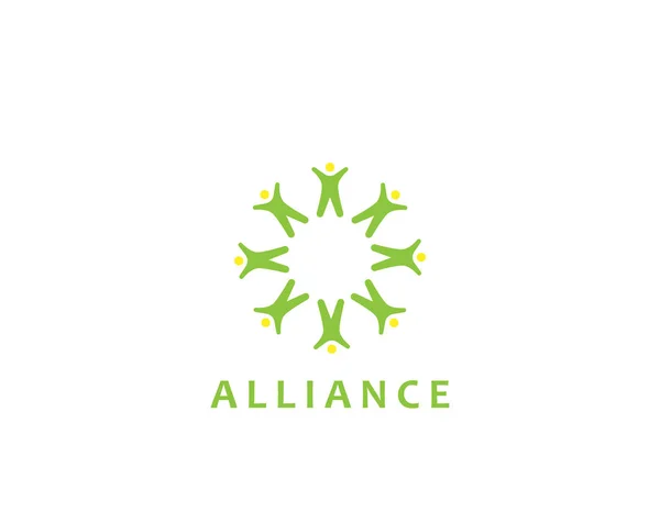 Logo Alliance Poeple Illustration Design — Image vectorielle