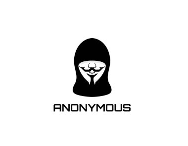 Gizemli bilgisayar korsanı simgesi logosu - beyaz arkaplan çizimi tasarımı