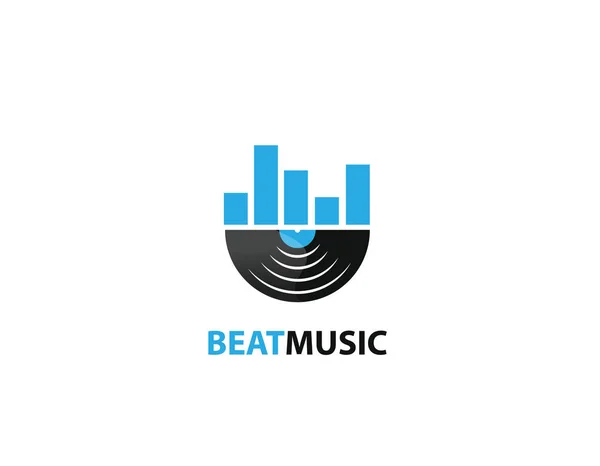 Logotipo Beat Music Design Ilustración Fondo Blanco Diseño Ilustración — Archivo Imágenes Vectoriales