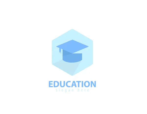 Logotipo Escuela Graduación Fondo Blanco Diseño Ilustración — Archivo Imágenes Vectoriales