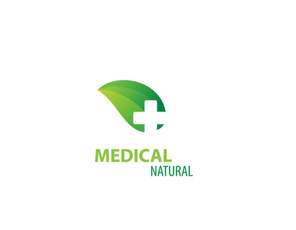 Herbal Medicine Logotipo Projeto Médico — Vetor de Stock