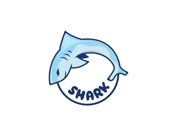 Diseño Del Logo Del Tiburón Pez — Vector de stock