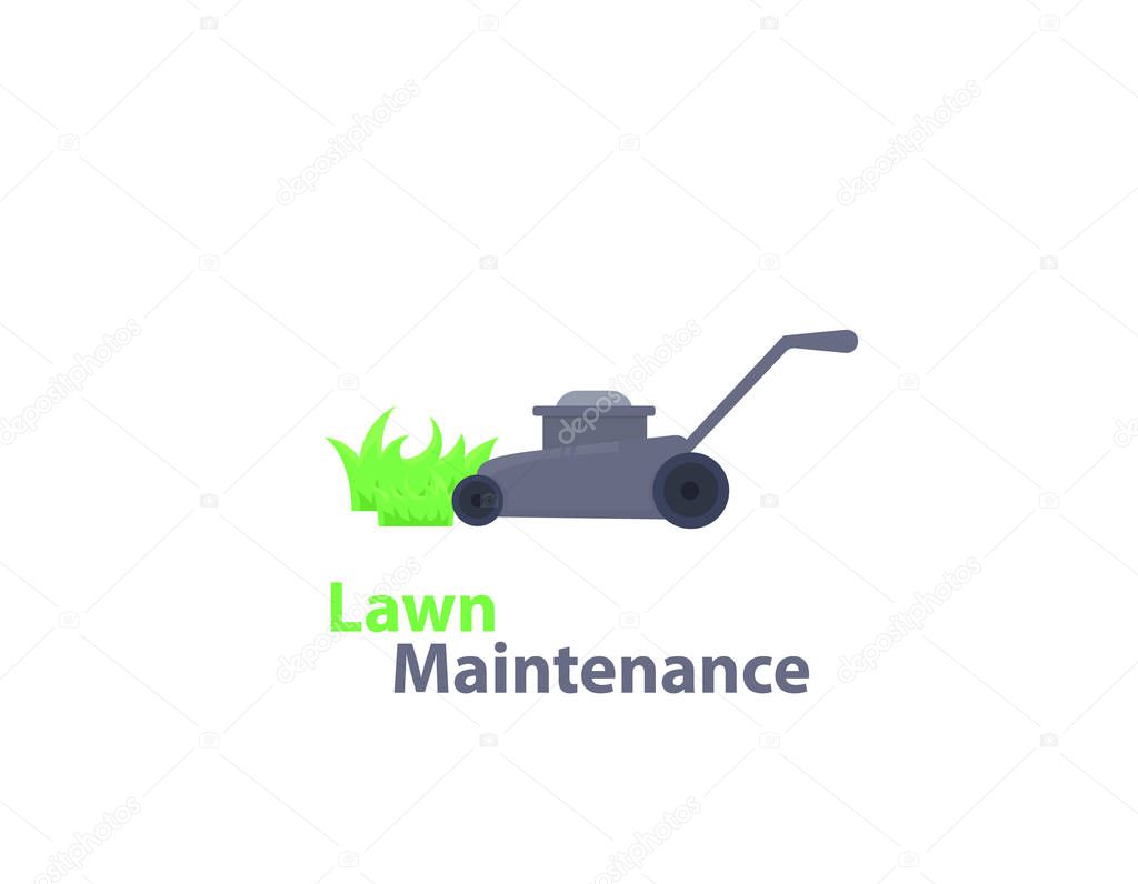 Lawn maintenance logo design - illustration