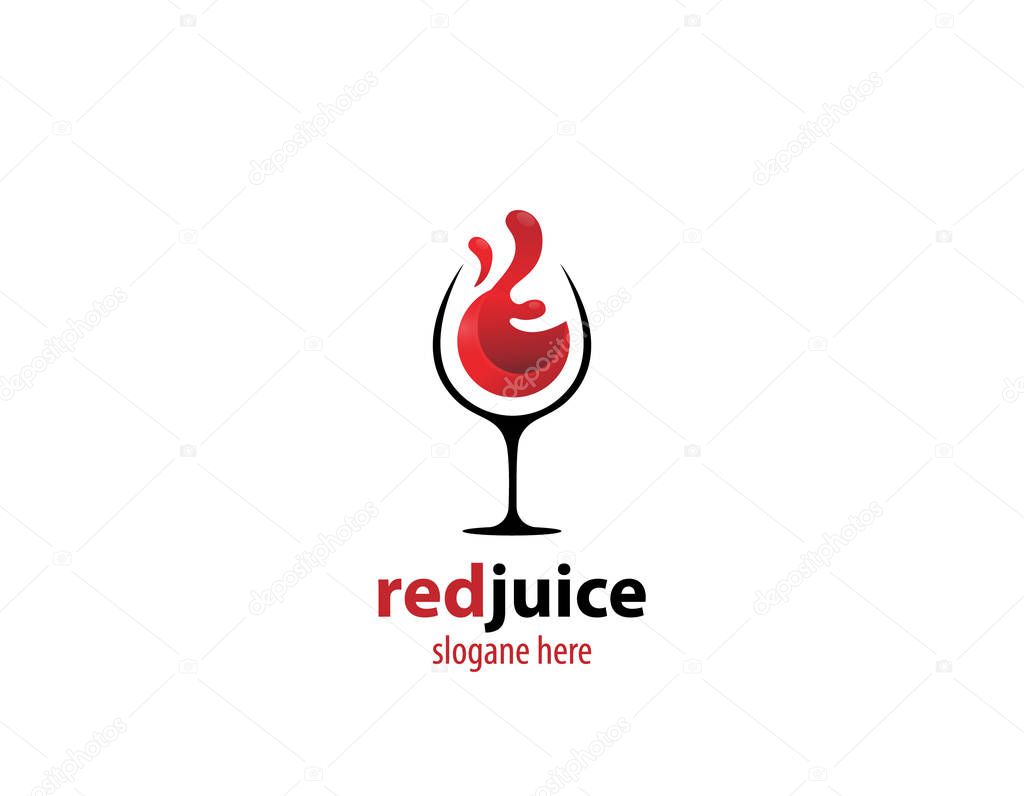 Red wine logo - white background illustartion design