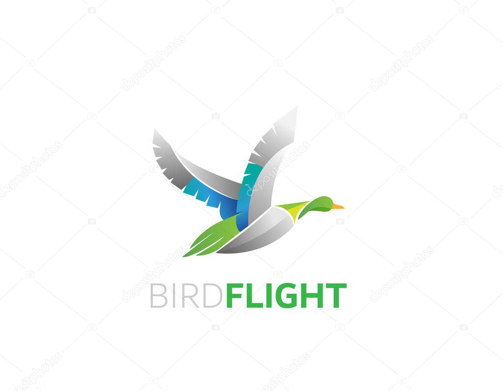 Bird flight logo sign