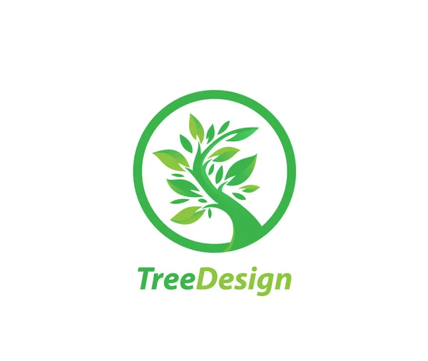Träd Design Logotyp Tecken Vektorgrafik