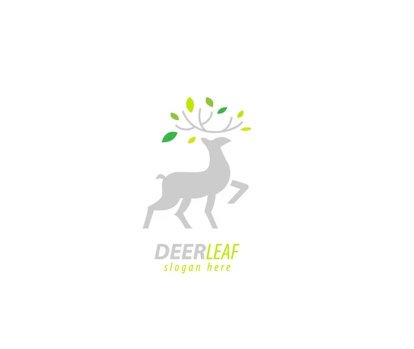 鹿の葉のデザインロゴ — ストックベクタ