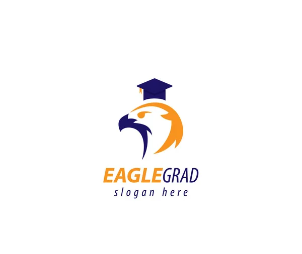 Eagle Graduation Design Logo Royaltyfria Stockvektorer