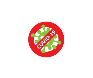Red sign covid 19 protection logo clipart
