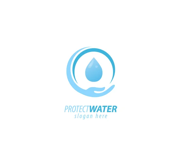 Logotipo Sinal Água Proteção —  Vetores de Stock