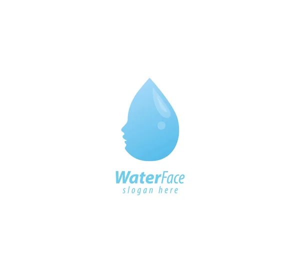 Logotipo Gota Face Água —  Vetores de Stock
