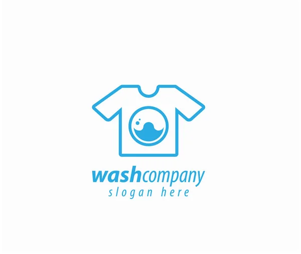 Wäscherei Hemdwaschmaschine Design Logo — Stockvektor