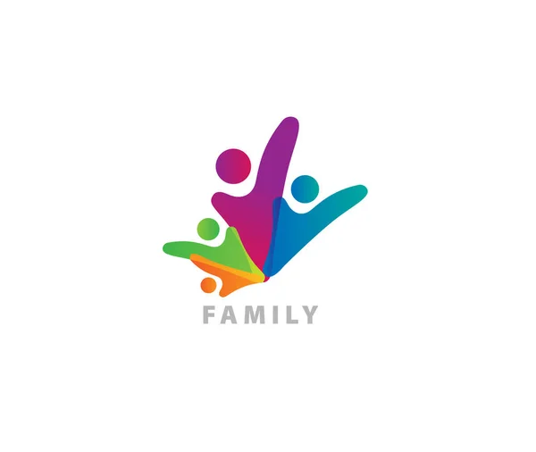 Conception Logo Famille Colorée — Image vectorielle