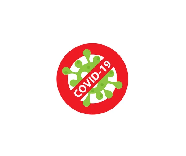Signo Rojo Covid Logo Protección — Vector de stock