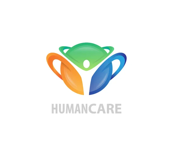 Ludzki Znak Opieki Ludzie Logo — Wektor stockowy