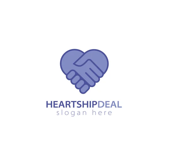 Heartship Deal Design Logotyp Royaltyfria illustrationer