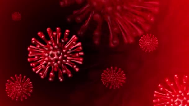 3D render. Coronavirus 2019-ncov gripe brote ilustración médica 3D. Covid19 — Vídeos de Stock