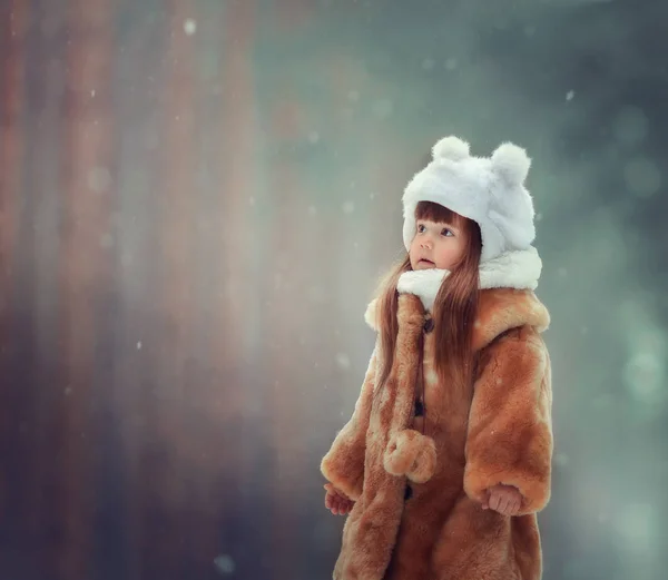 Ragazza Volpe Inverno — Foto Stock