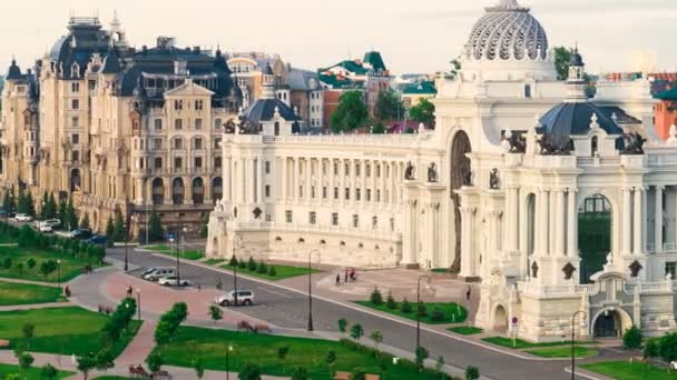 Παλάτι των αγροτών στο Καζάν - κτίριο του Υπουργείου Γεωργίας και τροφίμων, Δημοκρατία του Ταταρστάν, Ρωσία — Αρχείο Βίντεο