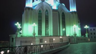 Kazan Kremlin kul Şerif Camii'nde geceleri. Rusya